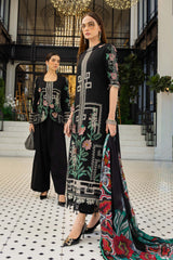 MF1344| MARIA.B UNSTITCHED 3PC HEAVY EMB PREMIUM DHANAK WITH WOOL PRINTED SHAWL