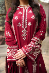 MF1357| ANEELAS UNSTITCHED 3PC HEAVY EMB PREMIUM DHANAK WITH DHANAK EMB SHAWL