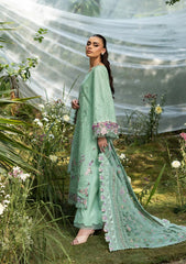 MF1348| ELAF UNSTITCHED 3PC HEAVY EMB PREMIUM DHANAK WITH READY TO WEAR EMB & PRINTED WOOL SHAWL