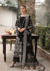 MF1340| KAHF UNSTITCHED 3PC HEAVY EMB PREMIUM DHANAK WITH READY TO WEAR EMB DHANAK SHAWL
