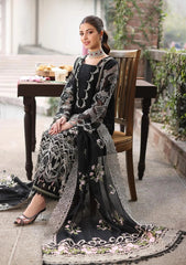MF1340| KAHF UNSTITCHED 3PC HEAVY EMB PREMIUM DHANAK WITH READY TO WEAR EMB DHANAK SHAWL