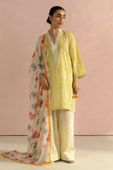 Baroque Digital printed Lawn with 4 side printed Lawn Dopatta