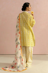 Baroque Digital printed Lawn with 4 side printed Lawn Dopatta