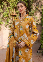 Sapphire on Digital Lawn with 4 side printed Lawn Dopatta