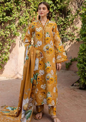 Sapphire on Digital Lawn with 4 side printed Lawn Dopatta