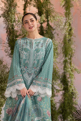 Qalamkar on chickankari lawn with voil printed dopatta