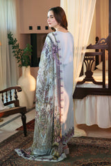 Qalamkar on heavy emb lawn with voil printed dopatta