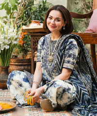 Sapphire on emb Lawn with chiffon printed Dopatta