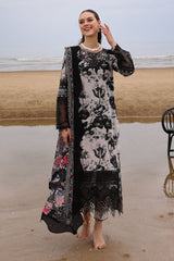 Nureh on printed emb Lawn with chiffon printed Dopatta