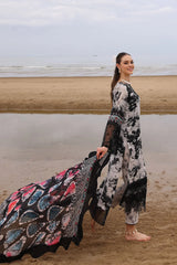 Nureh on printed emb Lawn with chiffon printed Dopatta