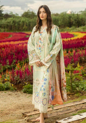 Mushq on chickankari Lawn with Diamond printed Dopatta