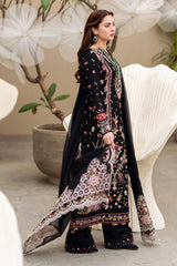 MF1331| QALAMKAR UNSTITCHED 3PC HEAVY EMB PREMIUM DHANAK WITH READY TO WEAR DHANAK EMB SHAWL