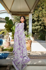 Aneela on emb lawn with chiffon 4 side printed emb dupatta