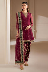 Jazmin on emb Dhanak with heavy Emb Dhanak shawl