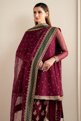 Jazmin on emb Dhanak with heavy Emb Dhanak shawl