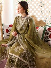 Heavy emb Dhanak with Emb Dhanak shawl