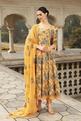 Heavy Emb Linen with Emb chiffon dopatta