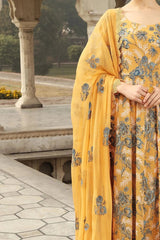 Heavy Emb Linen with Emb chiffon dopatta