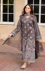 Emb Dhanak with Emb dhanak shawl
