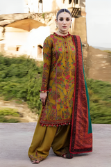 Hussain rehar on emb Dhanak with Pashmina printed wool shawl