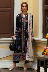 Zaha on emb Dhanak with Emb Dhanak shawl