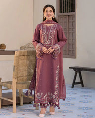 Sapphire on heavy emb dhanak with dhanak emb shawl
