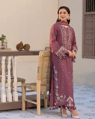 Sapphire on heavy emb dhanak with dhanak emb shawl