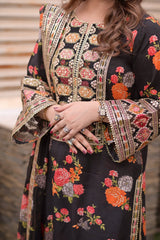 Aneelas on Soft Digital Printed Shemoz Silk with Chiffon Silk Ready to Wear Dopatta