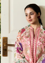 Coco by zarashahjanah on heavy emb dhanak with printed wool shawl