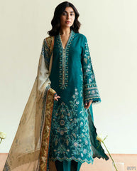 Coco by zarashahjanah on heavy emb dhanak with printed wool shawl