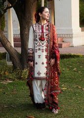 Qalamkar on heavy emb dhanak with  printed wool shawl