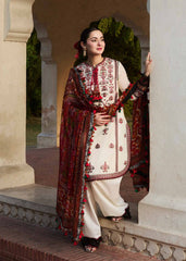 Qalamkar on heavy emb dhanak with  printed wool shawl