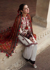 Qalamkar on heavy emb dhanak with  printed wool shawl