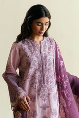 Zarashahjanah on emb dhanak with printed wool shawl