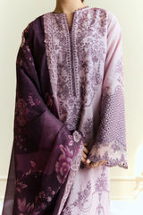 Zarashahjanah on emb dhanak with printed wool shawl