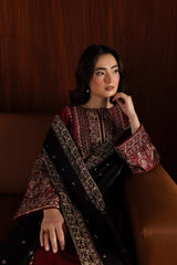 Batik on emb Dhanak with Heavy emb shawl
