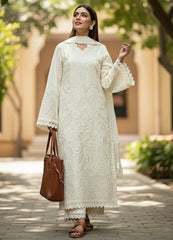 (MF1269)MARIA.B| UNSTITCHED 3PC HEAVY CHIKKANKARI EMB PREMIUM LAWN WITH KHAADI-NET EMB DUPATTA