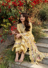 MF1349| ELAF UNSTITCHED 3PC HEAVY EMB PREMIUM VISCOS WITH READY TO WEAR EMB & PRINTED SILK SHAWL