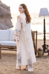 Qalamkar — 3pc on emb Lawn with Organza Emb Dopatta image 3