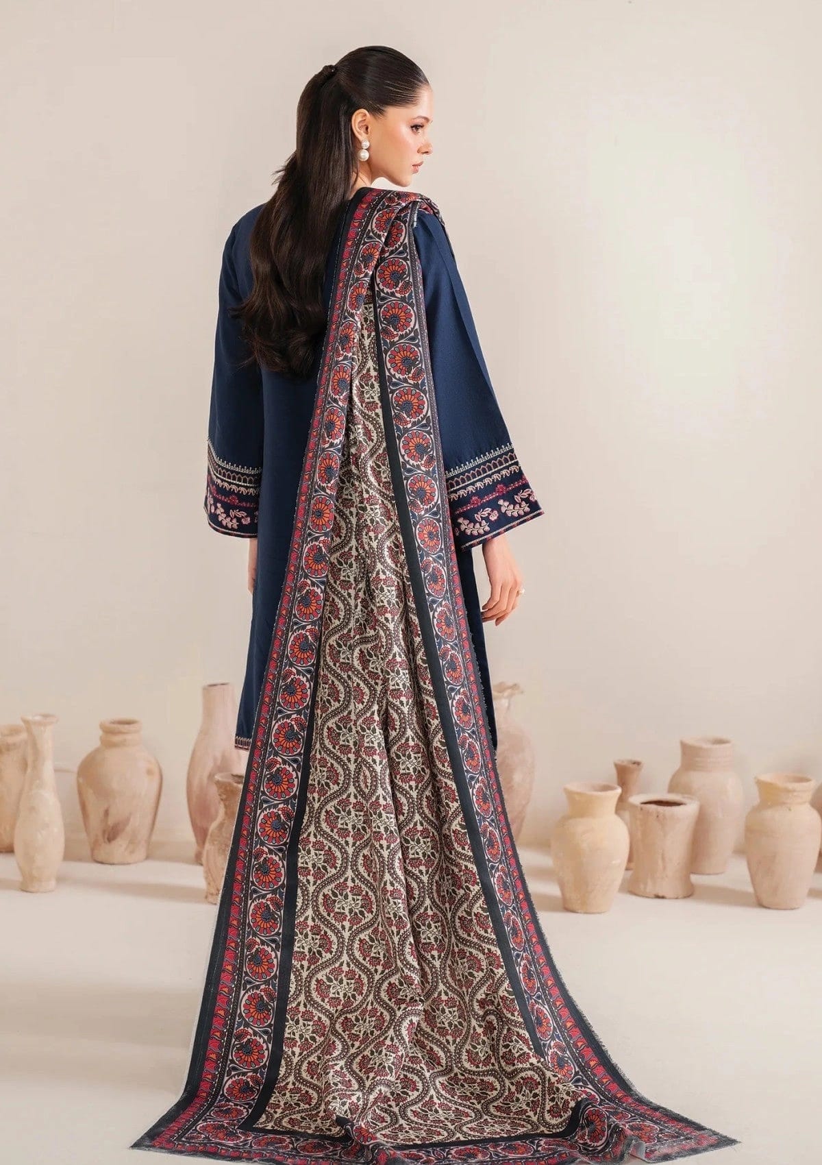 Garnet — 3pc on emb Lawn with Diamond Dopatta image 3